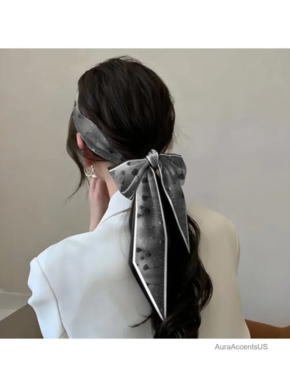 2 Pack Silk Feeling Satin Scarf for Hair Neck Handbag Decoration